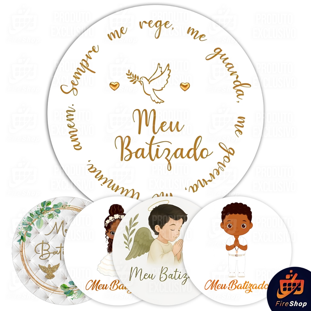 Capa Painel de festa 50x50 CM - MEU BATIZADO - DIVERSOS MODELOS- Tecido Sublimado C/ Elástico em Oferta na Shopee