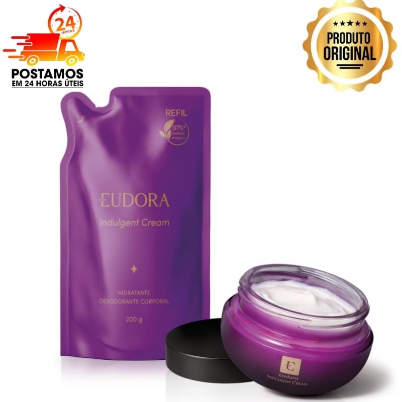 Eudora Indulgent: Creme Hidratante Desodorante 250g, Refil 200g ou combo com hidratante + refil