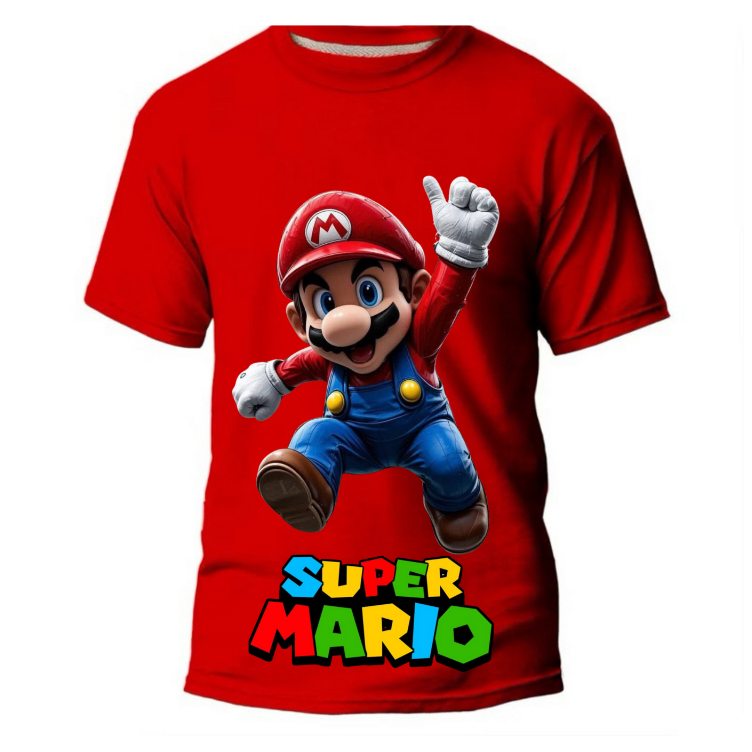 Camiseta Infantil Super Mario Game Nintendo Jogo Juvenil Unissex 100% Algodão Leve Confortavel em Oferta na Shopee