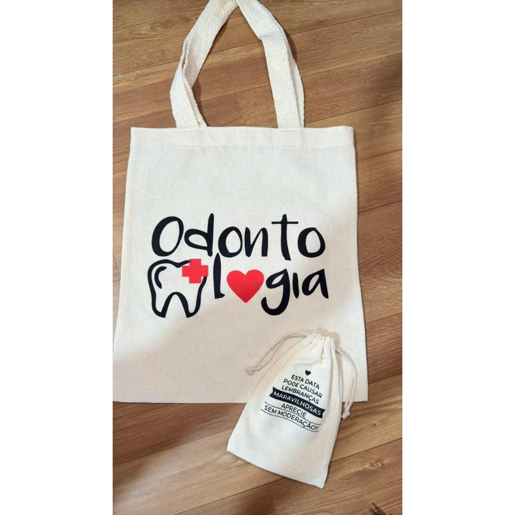 10 KIT FORMATURA ODONTOLOGIA ECOBAG+KIT RESSACA EM ALGODÃO CRU PERSONALIZADO