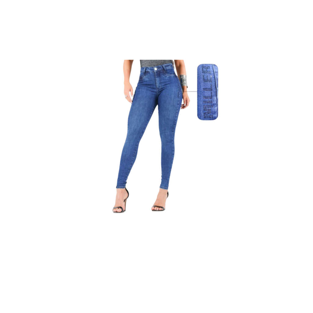 Calça Miller Skinny Com Strass Escura(Lançamento)