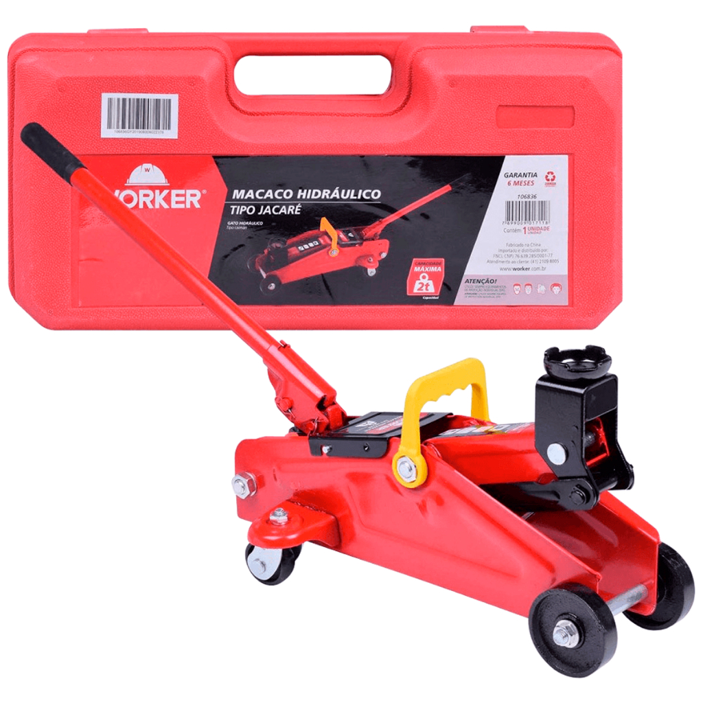 Macaco Hidráulico Jacaré 2 Toneladas Para Automóveis Eleva Car Levanta Para Trocar Pneu Mecânico em Oferta na Shopee