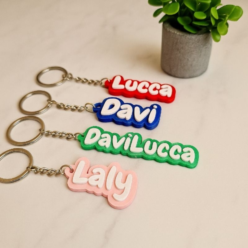 Chaveiro Nome Personalizado 3D Bolsa Mochila Acessórios de Moda