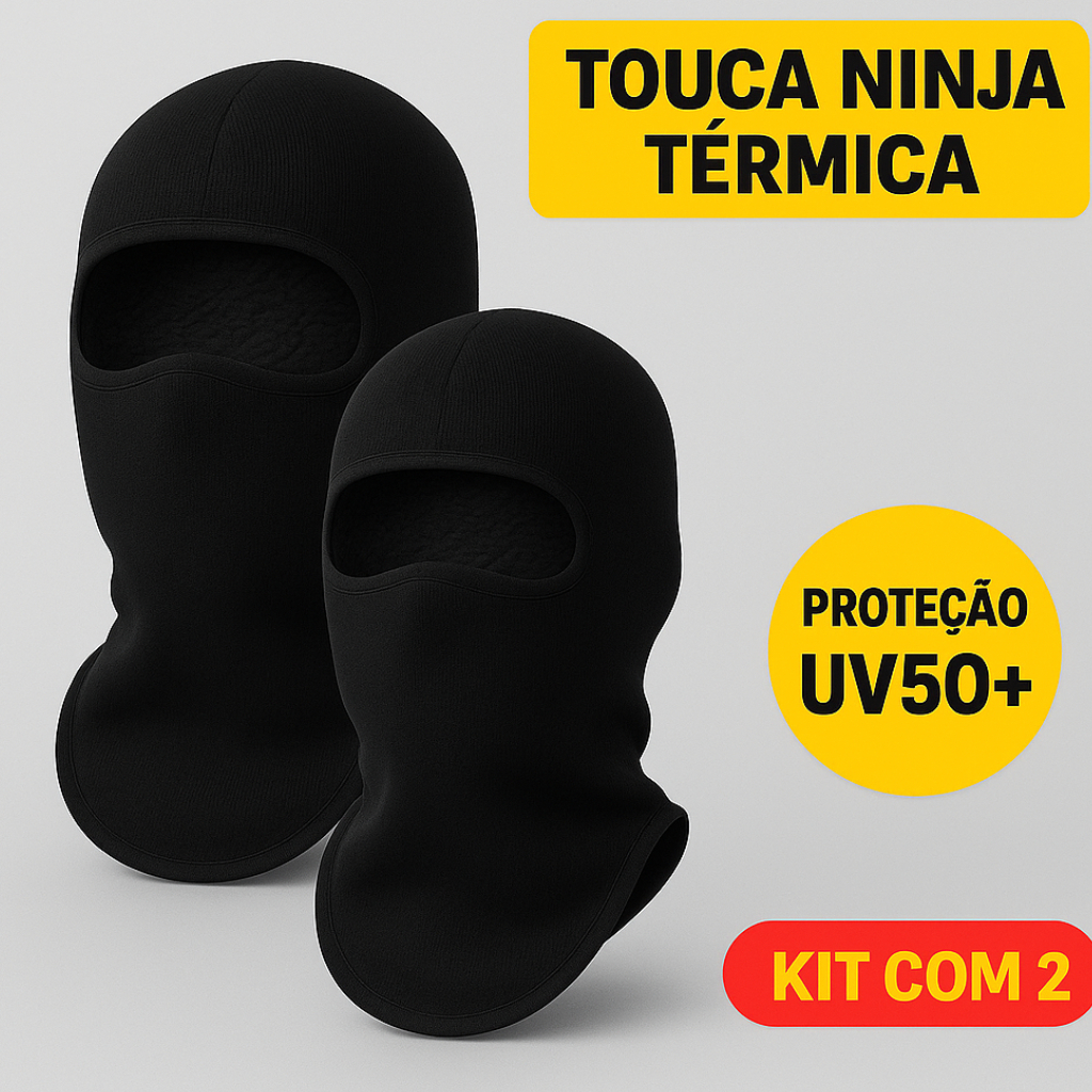 kit 2 Touca Ninja Balaclava Térmica Unissex Com Forro Peluciado Proteção UV Moto Frio Motoboy em Oferta na Shopee