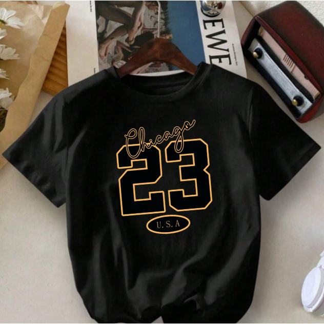 Camiseta Infantil Menino CHICAGO 23 Camisa 100% algodão Estampada - Lançamento 2026