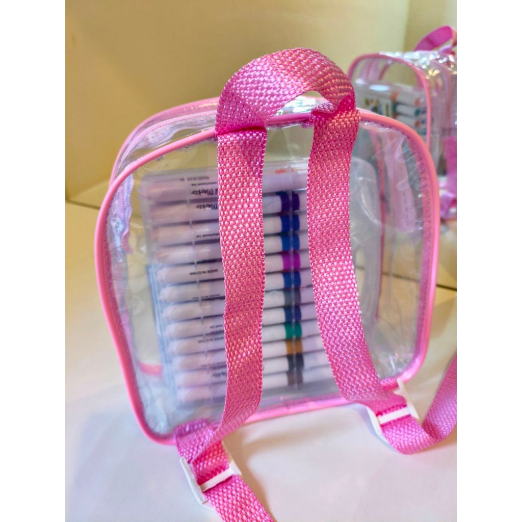 kit 10 mochila infantil cristal praia - viagens