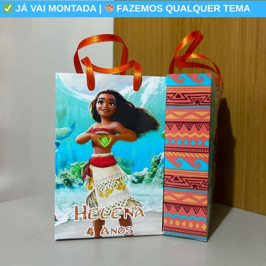 Sacolinha Surpresa Personalizada Moana Adulta Festa Infantil |Lembrancinha Aniversário Criança Tema