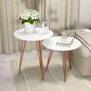 Conjunto Jogo de Mesas de Centro Estilo Industrial Para Sala Pés de Ferro em Oferta na Shopee