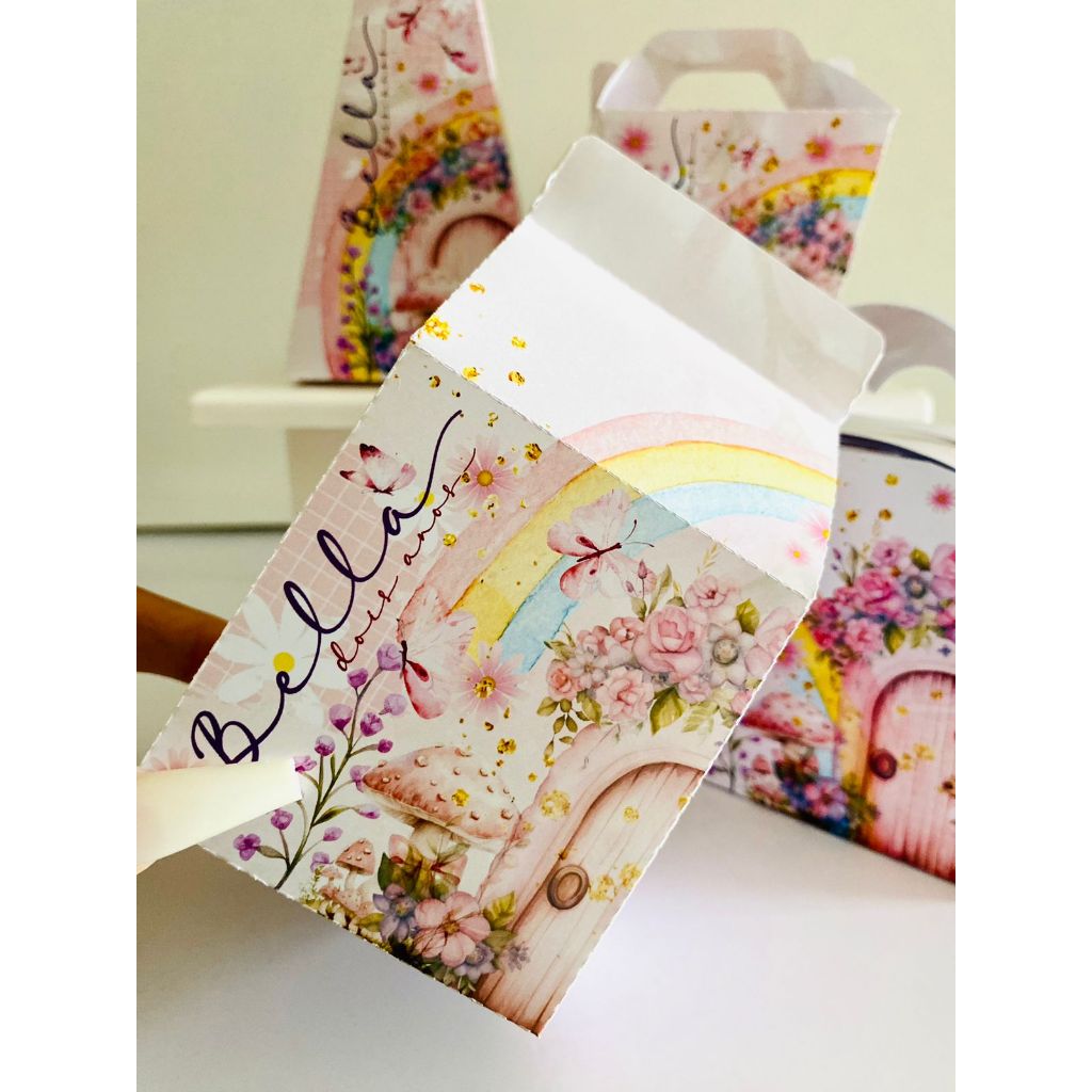 Kit Festa Jardim Encantado Rosa Borboletas Aquarela Personalizado Pegue e Monte lembrancinhas mêsversário aniversário
