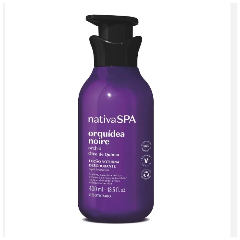 Loção Noturna Desodorante Corporal Nativa SPA Orquídea Noire 400ml - O Boticário