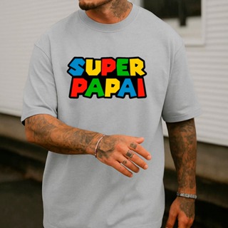 Camiseta Masculina T Shirt Algodão Casual Super Papai Mario Old Game Jogo Casal em Oferta na Shopee