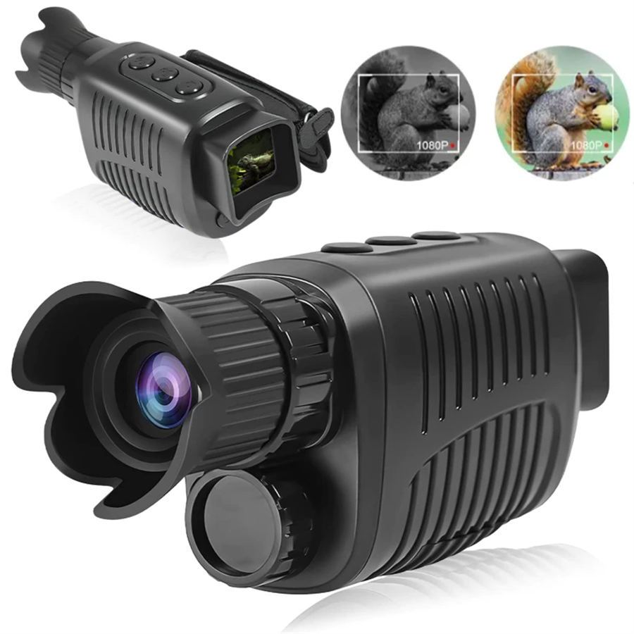 Imagem Dispositivo De Visão Noturna Monocular Infravermelho Noturno Com Câmera HD 1080p Telescópio Digital Zoom Para 300 Metros