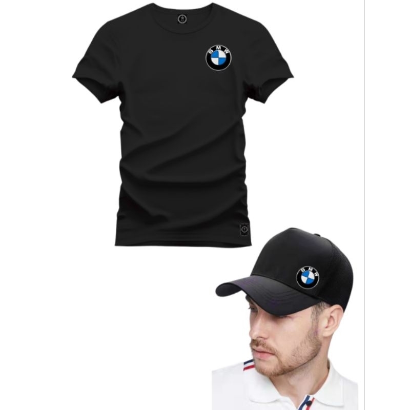 Kit de Bone e Camiseta da BMW .Bone ajustavel presente criativo