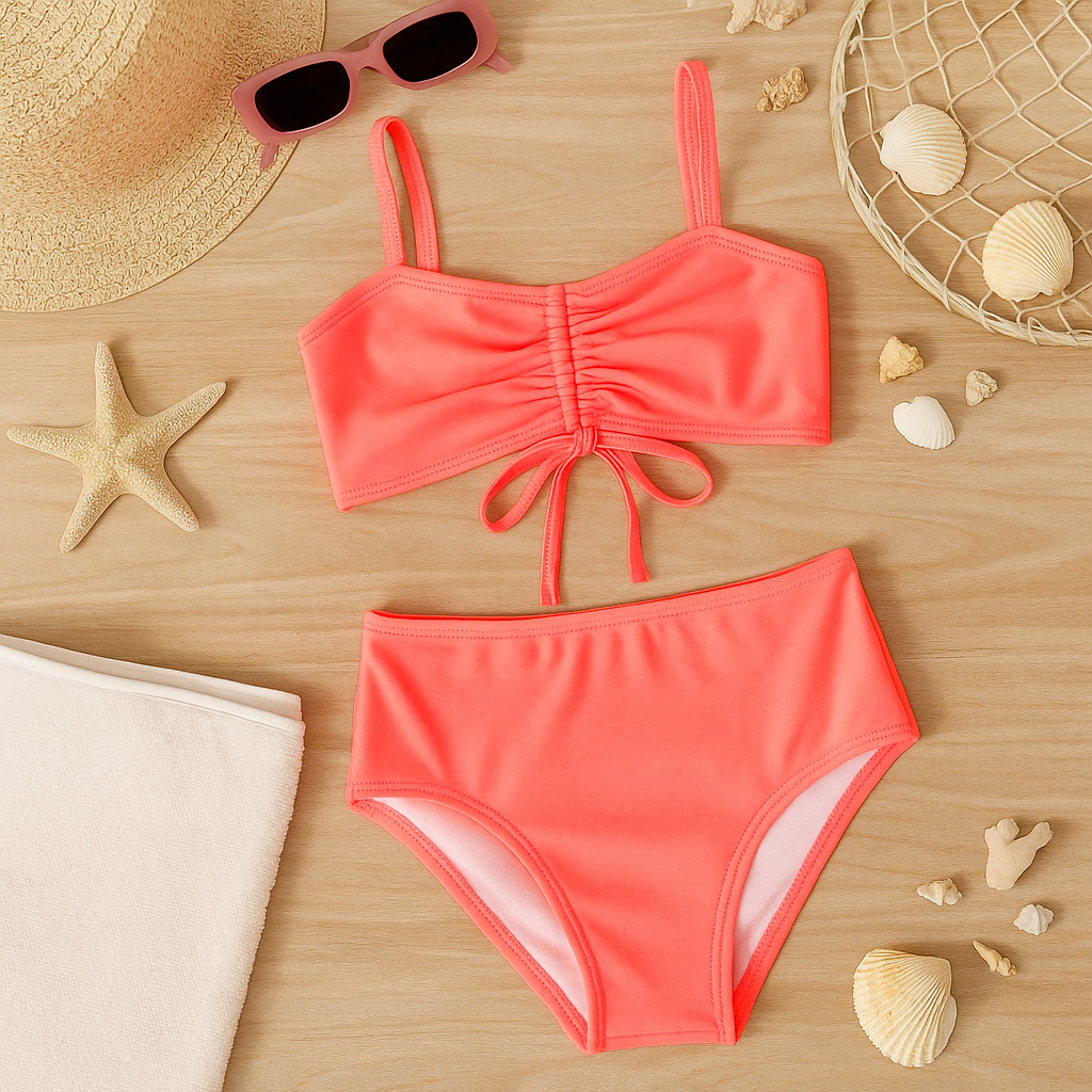Biquíni Infantil e Juvenil com Detalhe Frontal Conforto e Estilo para o Verão