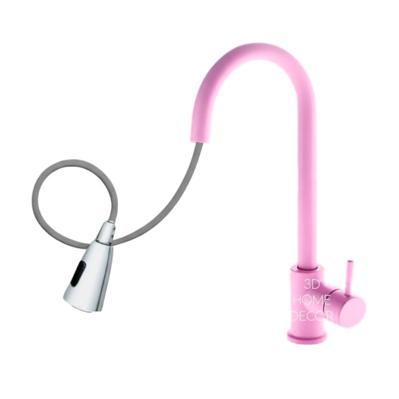 Torneira Monocomando INOX Rosa Bancada Cozinha com Extensor Torneira Com Ducha Cozinha Bancada Monocomando Rosa