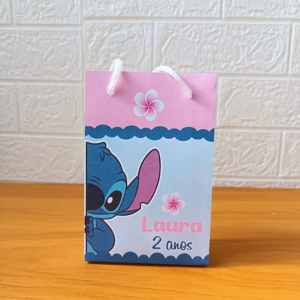 Sacolinha P  Stitch (Pegue e monte) LembrancinhasFesta Aniversário Infantil