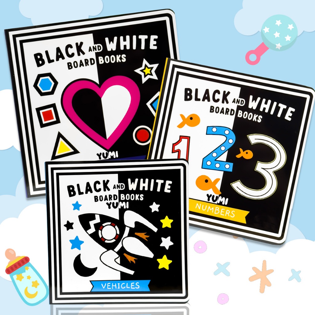 Coleção Livro Para Bebês Alto Contraste Preto E Branco Montessori | Aprendendo As Palavras Em Inglês em Oferta na Shopee