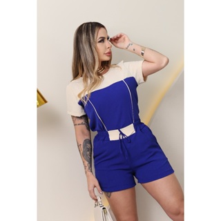 Conjunto Feminino alfaiataria em Tecido Duna com Short e Blusa #02 – Detalhe Exclusivo na Frente em Oferta na Shopee