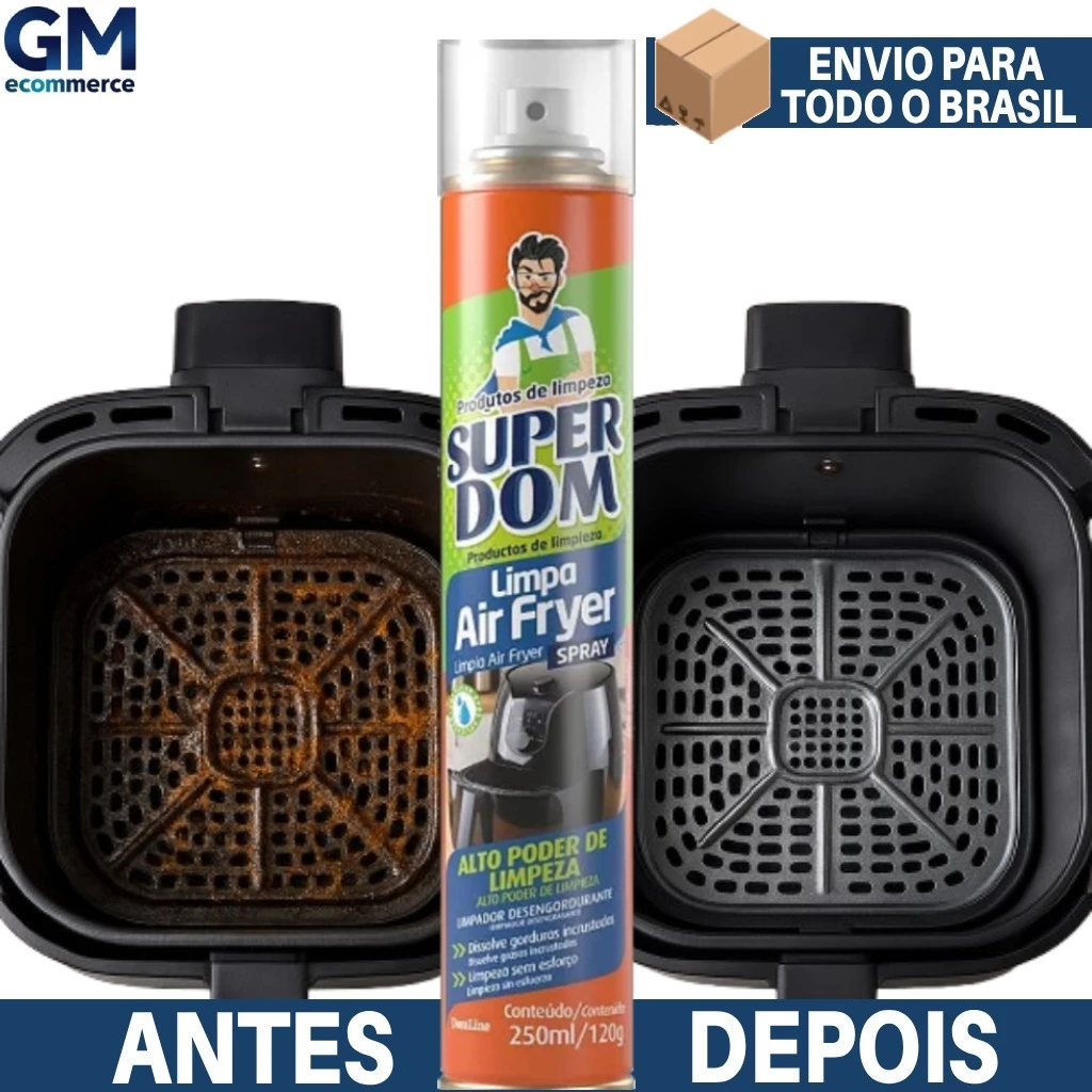 Limpa Air Fryer Spray 250ml Super Dom – Remove Gordura Pesada, Limpeza Rápida e Fácil Uso — imagem 1