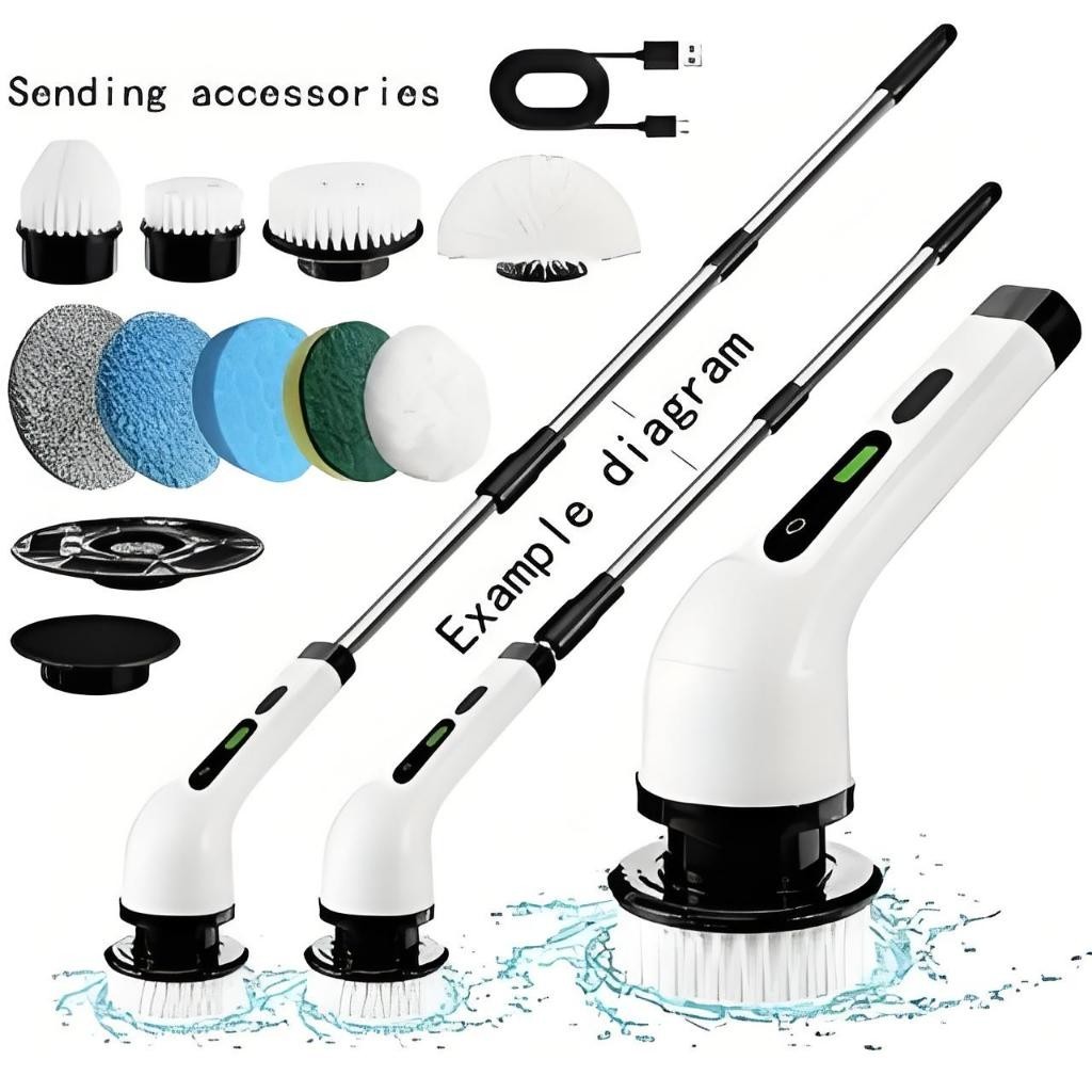 Escova de Limpeza 9 Em 1 ou 5 em 1 Recarregavél Elétrica Giratória Com Cabo Alongador em Oferta na Shopee