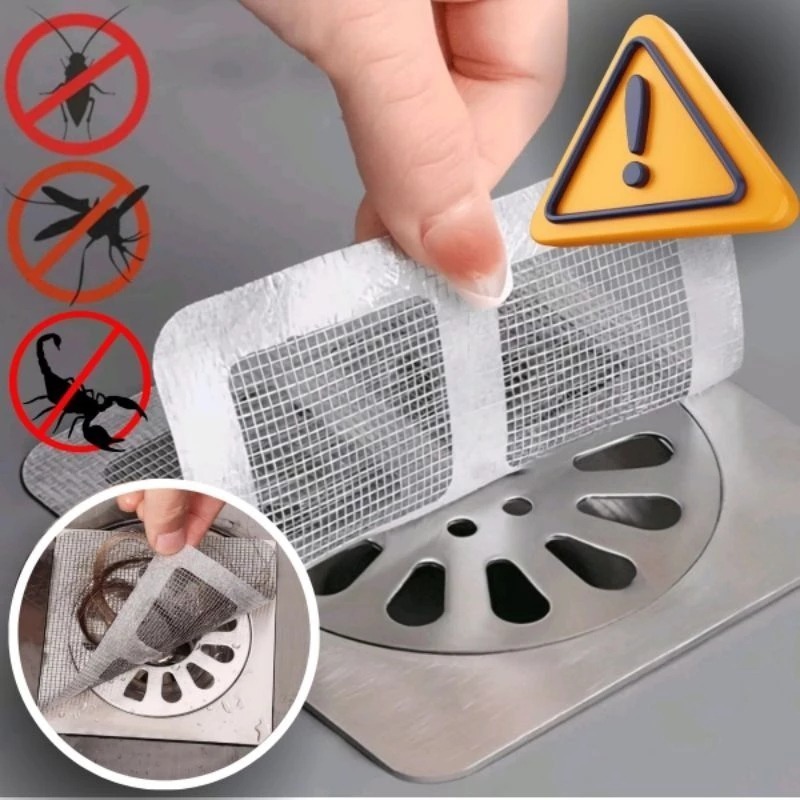 Kit 10/20/30/40/50 Tela Protetora Filtro Adesivo Para Ralo Banheiro Cozinha Quintal Coletor De Cabelo Ant Inseto em Oferta na Shopee