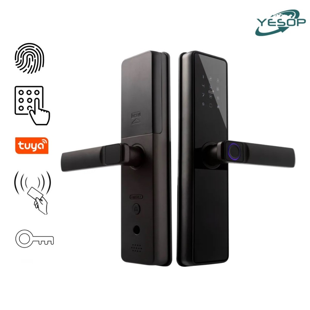 YESOP Fechadura Digital Inteligente Wi-Fi Biometria Senha À Prova D'água Para Porta De Madeira em Oferta na Shopee
