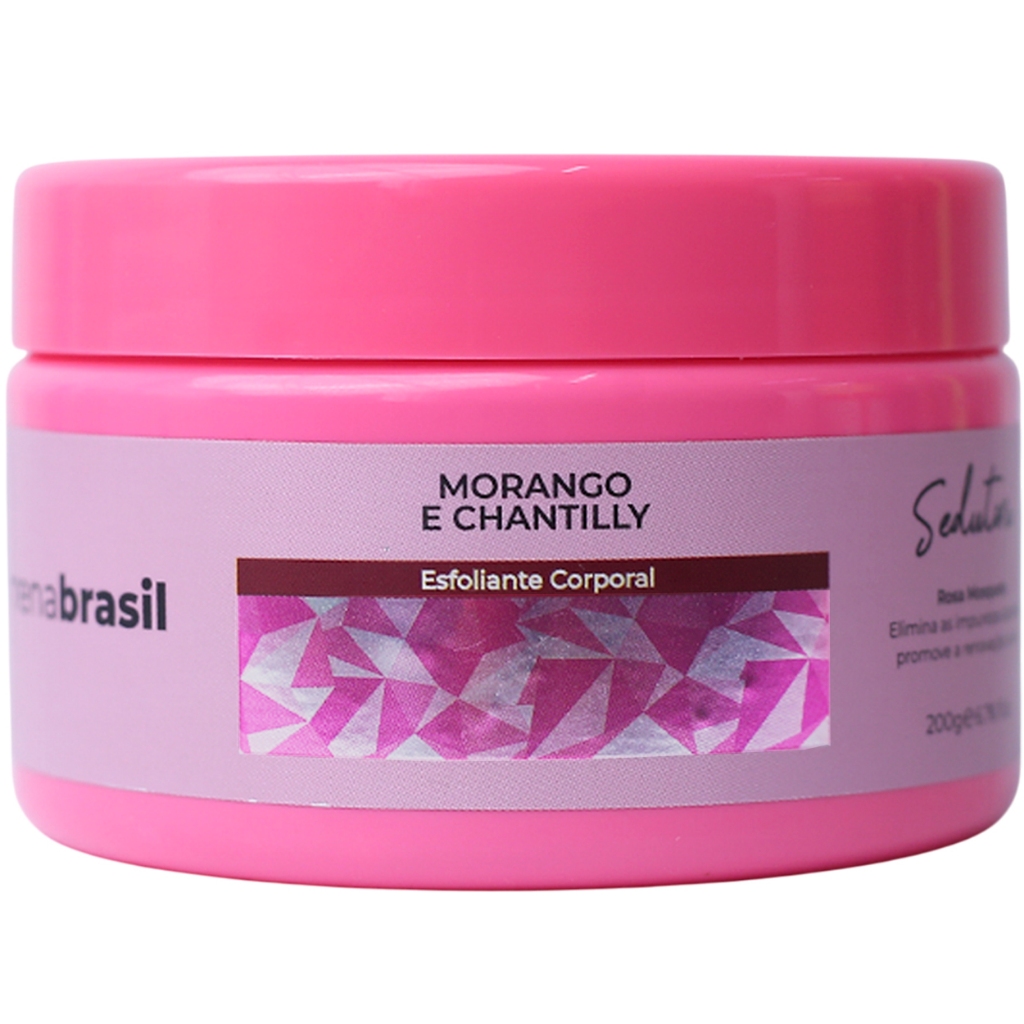 Esfoliante Corporal Morena Brasil 200g– Renovação e Hidratação com Morango e Chantilly