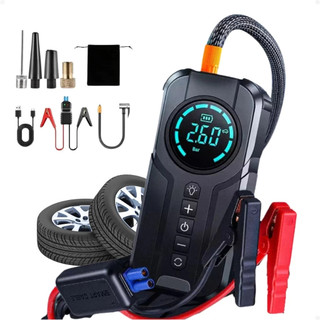 Bomba de Ar Portatil Compressor Inflator Multi-função 4 em 1 PowerBank 8kmah Bateria Cali…