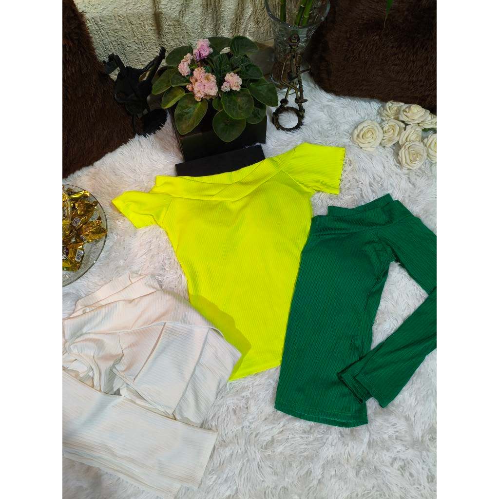 Kit (3) Blusa Adulto Feminina, (Body ml+Blusa m/C + Blusa m/L)Canelada C/Bojo, Tam: Único. Marca: Bethy.bethy