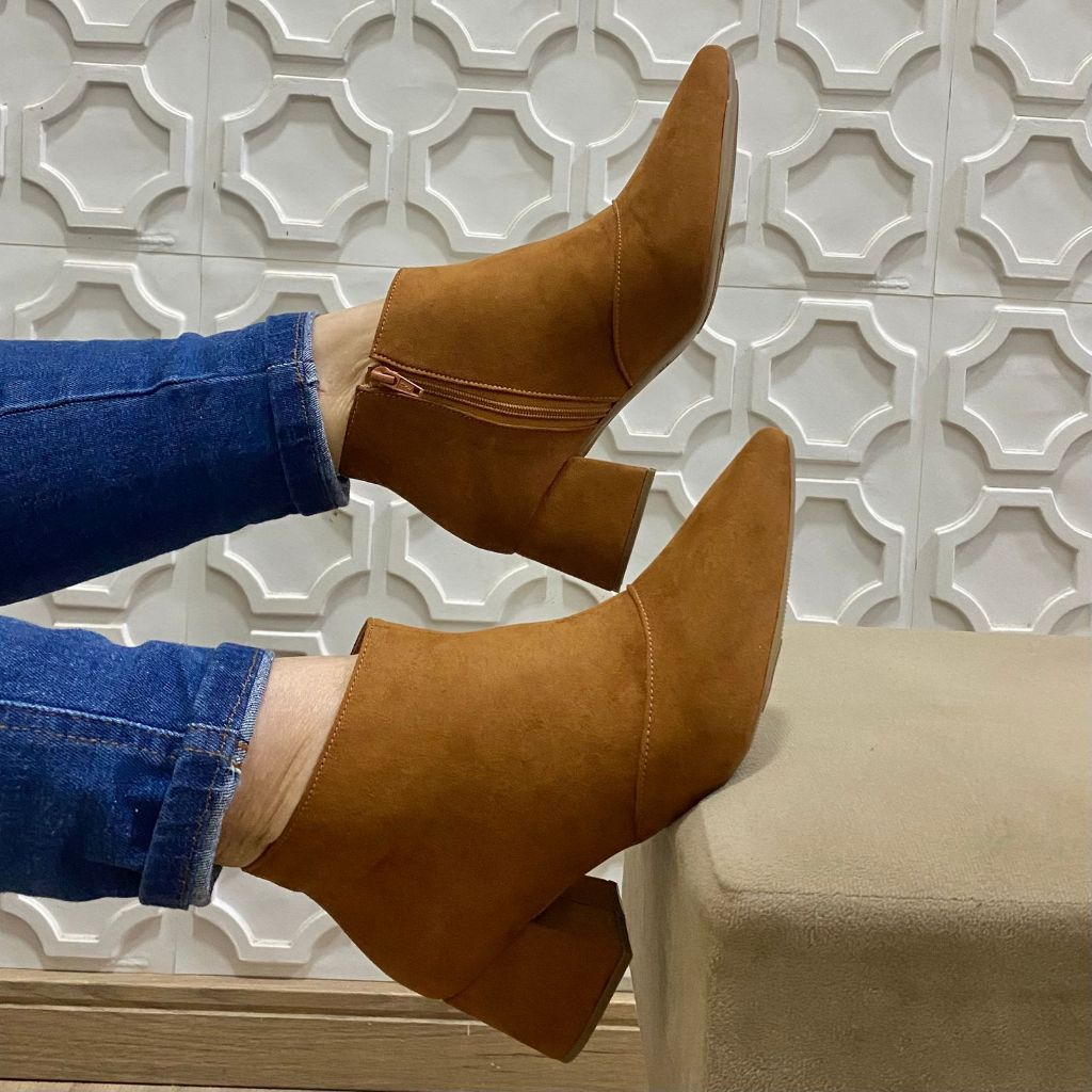 Bota Cano Curto Bico Fino Salto 6 Cm - Comprar com Melhor Preço em Botas