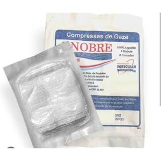 Gaze estéril NOBRE 13 fios com 100, 300, 500unidades.curativos, machucados, cuidadores,  10, 30 ou 50 pacotes com 10unid em Oferta na Shopee