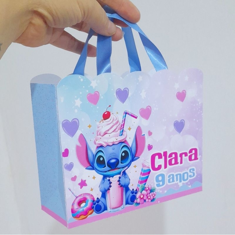 10 Sacolinhas Surpresa Stitch - Personalizada com nome e idade - Lembrancinha personalizada