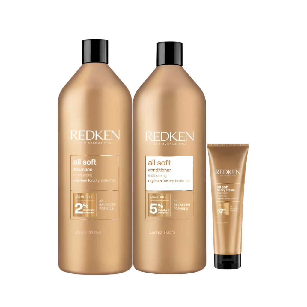 Kit Redken All Soft - Shampoo 1L , Condicionador 1L e Máscara 250ml