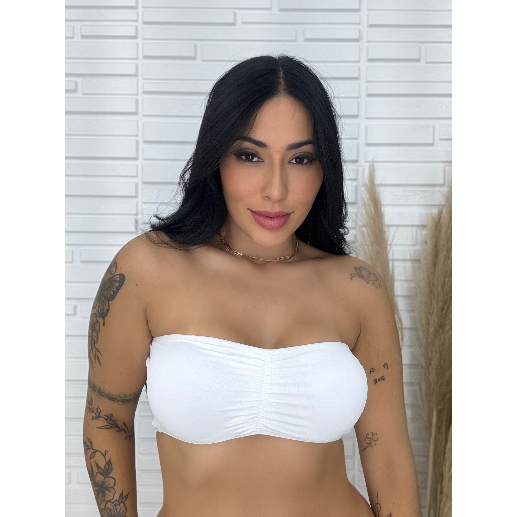 Sutiã Tomara que Caia Com Bojo Removível Bustiê Top faixa Confortável Não Marca