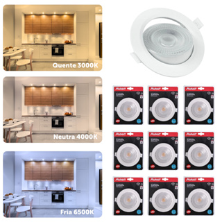 Kit 10 Spot Led Embutir 7w Redondo Luminária Teto Direcionável 11cm Forro Gesso Sanca 110/220v em Oferta na Shopee