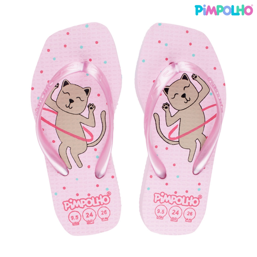 Chinelo Quadradinho Slim Rosa Gato Feminino Pimpolho em Oferta na Shopee