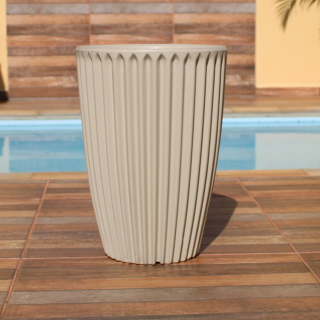 Vaso para Planta e Flor de Polietileno Decorativo Alto Relevo Luxo Coluna Romana N1