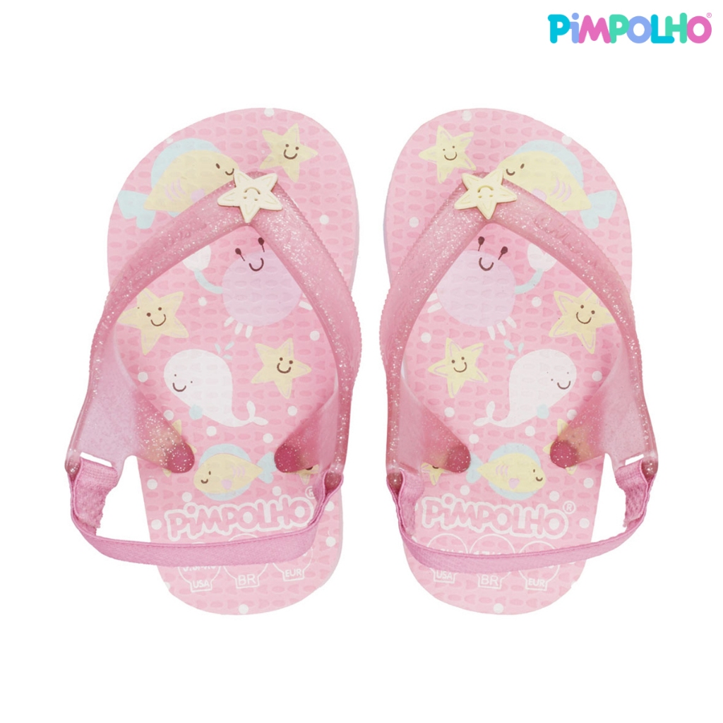 Sandália Praiana Baby Rosa Fundo Do Mar Feminino Pimpolho em Oferta na Shopee