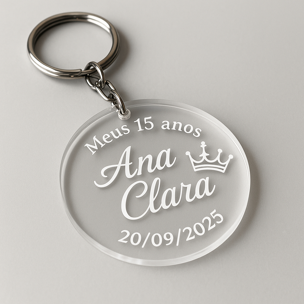 300 Chaveiros Personalizado Acrílico Lembrancinha Empresa Festa Aniversário Evento Logo Casamento