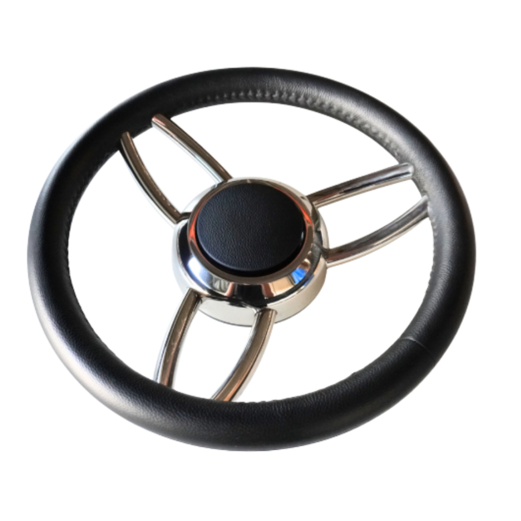 Volante Náutico Em Aço Inox Lanchas Focker Phantom Ventura