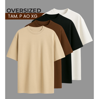 Camiseta Oversized Masculina Algodão Premium Streetwear Moderna Skate Conforto Premium em Oferta na Shopee