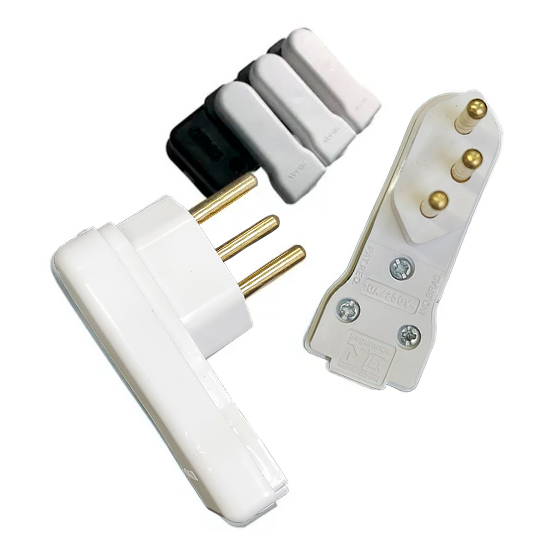 5 Peças Plugue Pino Macho 90° Lateral 10A 2P+T Voltim em Oferta na Shopee