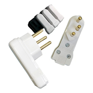 5 Peças Plugue Pino Macho 90° Lateral 10A 2P+T Voltim em Oferta na Shopee