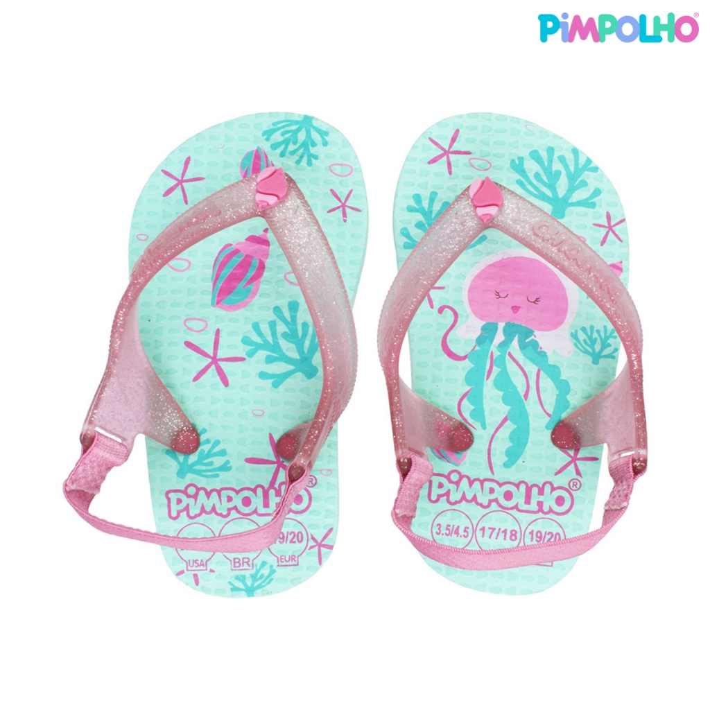 Sandália Praiana Baby Verde Água-Viva Feminino Pimpolho em Oferta na Shopee