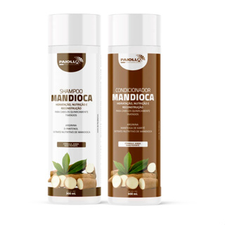 Kit Mandioca Shampoo Condicionador  Paiolla Pós Progressiva Alisamento Cabelo Ressecado Cronograma Creme Desembaraça em Oferta na Shopee