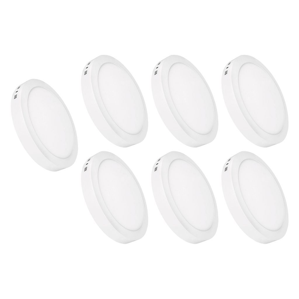 Kit 7 Luminária Painel Plafon Led Sobrepor Redondo 6w Bivolt em Oferta na Shopee