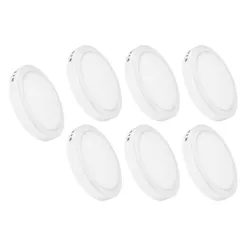 Kit 7 Luminária Painel Plafon Led Sobrepor Redondo 6w Bivolt