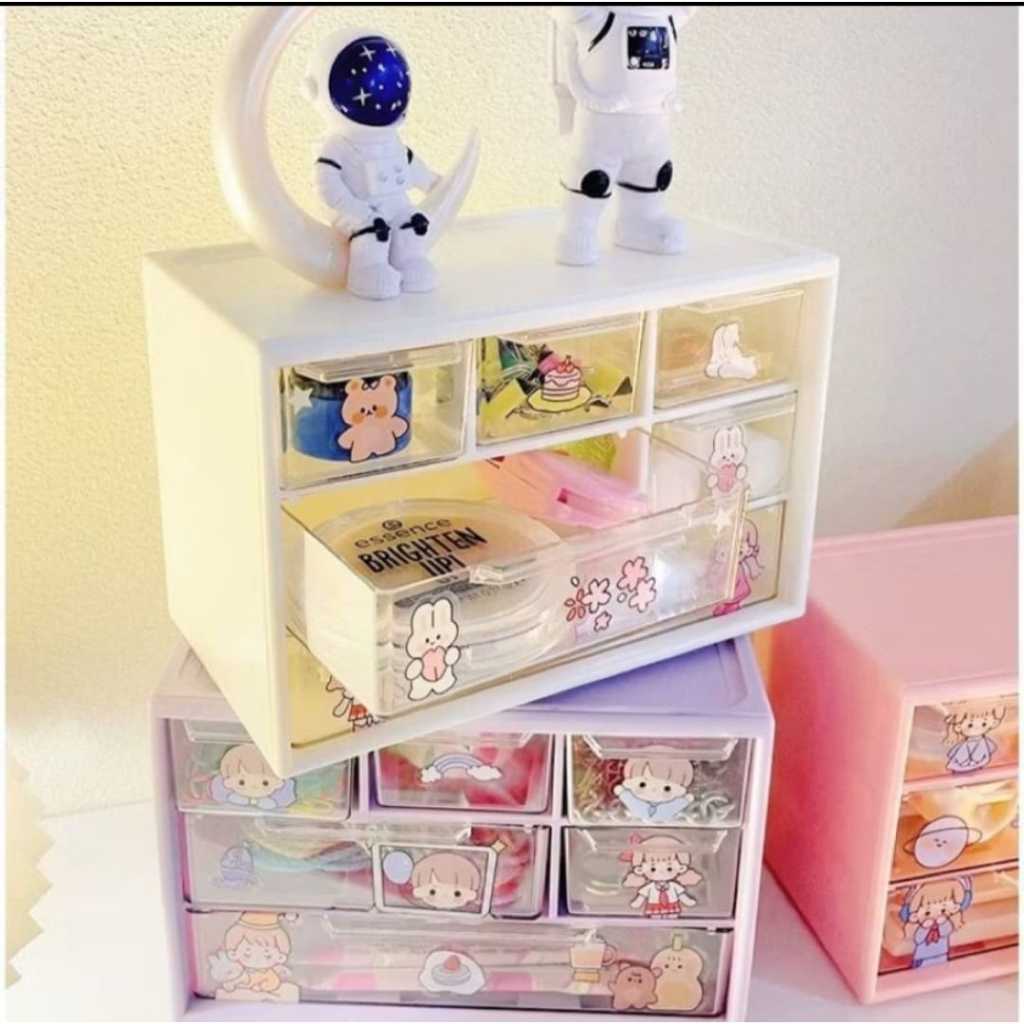 Mini Gaveteiro Organizador de Mesa – 6 Gavetas Decoradas