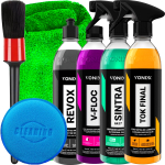 Kit Estética Automotiva Vonixx Lava Rápido Sintra Cera Tok Final Revox Shampoo V-Floc Pincel Pano Aplicador Karbox
