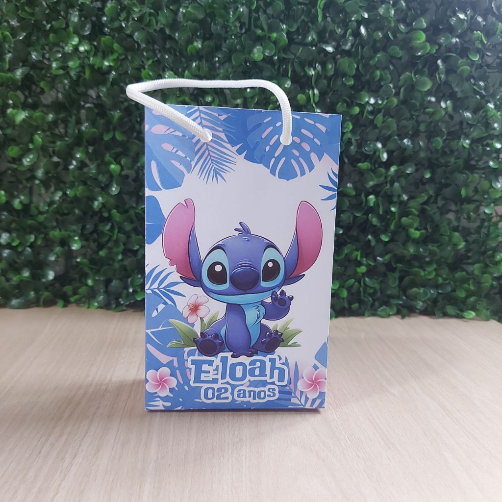 Sacolinha Surpresa Stitch Personalizadas/ TAMANHO M /(PEGUE E MONTE)/ Festa/ Lembrancinha/ Aniversario